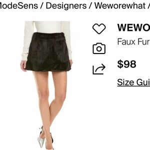 WeWoreWhat Black Faux Fur Mini Skirt